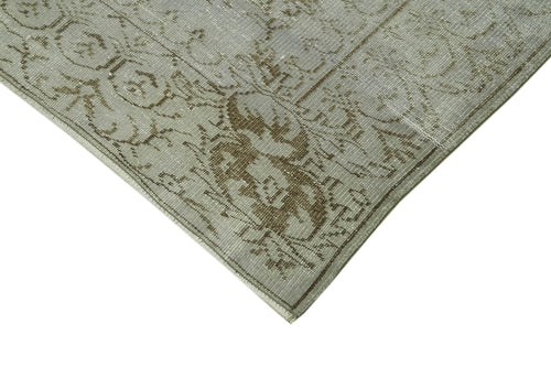 Overdyed Vintage Gri Eskitme Pamuk Yün El Dokuma Halısı 197x284 Agacan