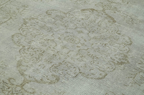 Overdyed Vintage Gri Eskitme Pamuk Yün El Dokuma Halısı 197x284 Agacan
