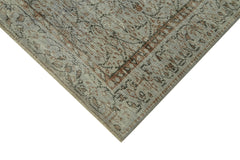 Overdyed Vintage Gri Eskitme Pamuk Yün El Dokuma Halısı 146x242 Agacan