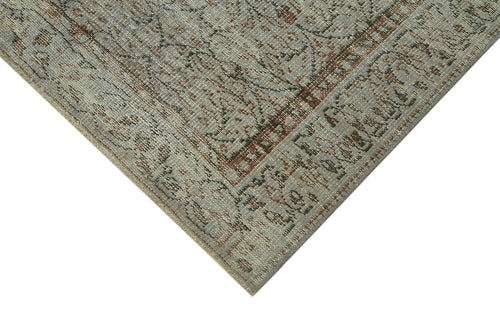 Overdyed Vintage Gri Eskitme Pamuk Yün El Dokuma Halısı 146x242 Agacan