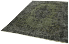 Overdyed Vintage Siyah Eskitme Pamuk Yün El Dokuma Halısı 196x311 Agacan