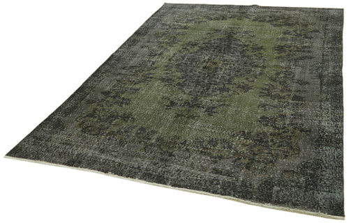 Overdyed Vintage Siyah Eskitme Pamuk Yün El Dokuma Halısı 196x311 Agacan