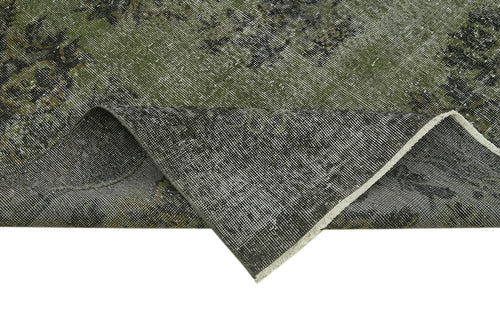 Overdyed Vintage Siyah Eskitme Pamuk Yün El Dokuma Halısı 196x311 Agacan