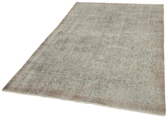 Overdyed Vintage Mavi Eskitme Pamuk Yün El Dokuma Halısı 156x256 Agacan