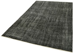 Overdyed Vintage Siyah Eskitme Pamuk Yün El Dokuma Halısı 169x267 Agacan