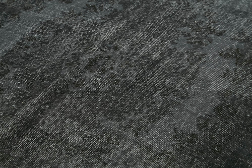 Overdyed Vintage Siyah Eskitme Pamuk Yün El Dokuma Halısı 173x298 Agacan