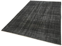 Overdyed Vintage Siyah Eskitme Pamuk Yün El Dokuma Halısı 163x270 Agacan
