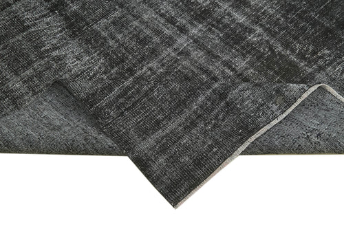 Overdyed Vintage Siyah Eskitme Pamuk Yün El Dokuma Halısı 163x270 Agacan