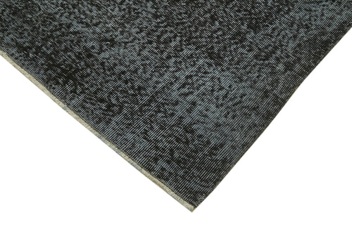 Overdyed Vintage Siyah Eskitme Pamuk Yün El Dokuma Halısı 208x318 Agacan