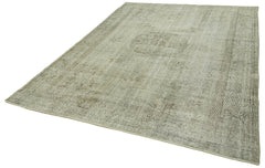 Overdyed Vintage Mavi Eskitme Pamuk Yün El Dokuma Halısı 212x309 Agacan
