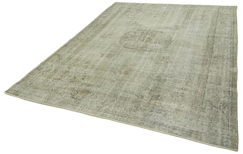 Overdyed Vintage Mavi Eskitme Pamuk Yün El Dokuma Halısı 212x309 Agacan