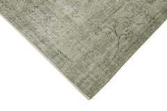 Overdyed Vintage Mavi Eskitme Pamuk Yün El Dokuma Halısı 212x309 Agacan