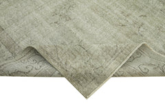 Overdyed Vintage Mavi Eskitme Pamuk Yün El Dokuma Halısı 212x309 Agacan
