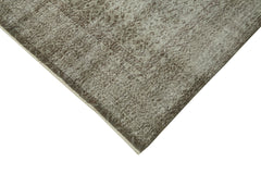 Overdyed Vintage Gri Eskitme Pamuk Yün El Dokuma Halısı 212x316 Agacan