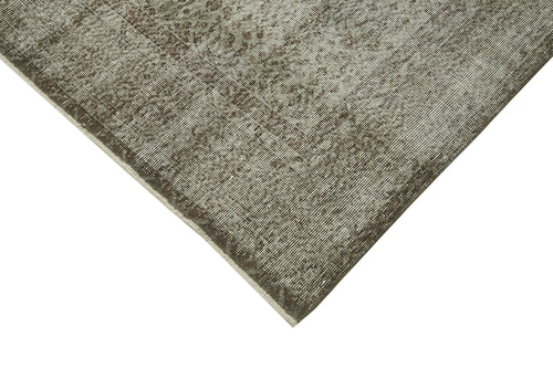 Overdyed Vintage Gri Eskitme Pamuk Yün El Dokuma Halısı 212x316 Agacan