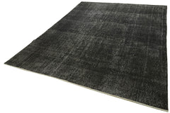 Overdyed Vintage Siyah Eskitme Pamuk Yün El Dokuma Halısı 218x308 Agacan