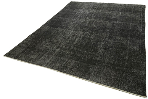Overdyed Vintage Siyah Eskitme Pamuk Yün El Dokuma Halısı 218x308 Agacan