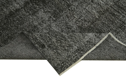 Overdyed Vintage Siyah Eskitme Pamuk Yün El Dokuma Halısı 218x308 Agacan