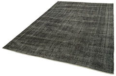 Overdyed Vintage Siyah Eskitme Pamuk Yün El Dokuma Halısı 210x324 Agacan
