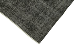 Overdyed Vintage Siyah Eskitme Pamuk Yün El Dokuma Halısı 210x324 Agacan