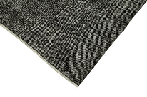Overdyed Vintage Siyah Eskitme Pamuk Yün El Dokuma Halısı 210x324 Agacan