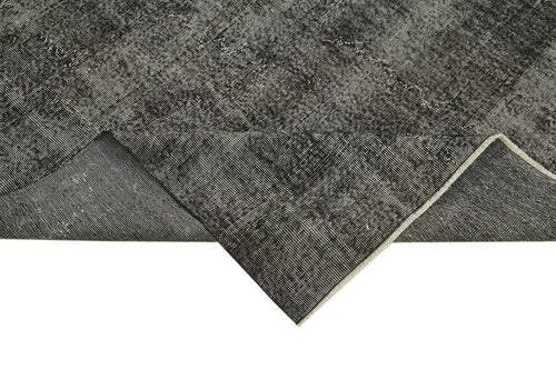 Overdyed Vintage Siyah Eskitme Pamuk Yün El Dokuma Halısı 210x324 Agacan