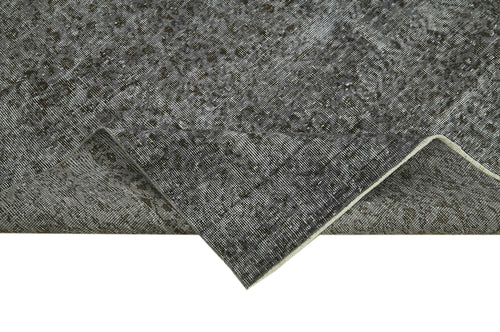 Overdyed Vintage Gri Eskitme Pamuk Yün El Dokuma Halısı 150x258 Agacan