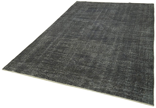 Overdyed Vintage Siyah Eskitme Pamuk Yün El Dokuma Halısı 186x284 Agacan