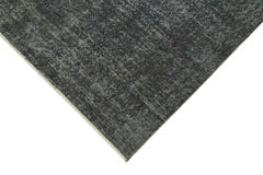 Overdyed Vintage Siyah Eskitme Pamuk Yün El Dokuma Halısı 186x284 Agacan