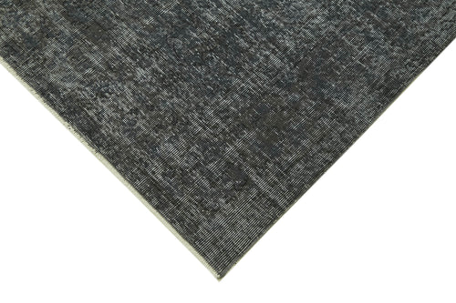 Overdyed Vintage Siyah Eskitme Pamuk Yün El Dokuma Halısı 186x284 Agacan