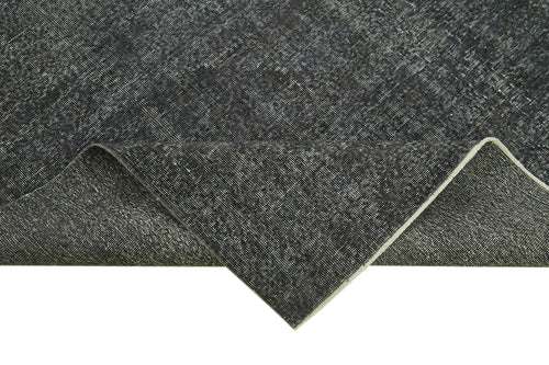 Overdyed Vintage Siyah Eskitme Pamuk Yün El Dokuma Halısı 186x284 Agacan