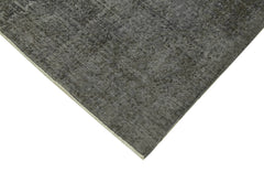 Overdyed Vintage Siyah Eskitme Pamuk Yün El Dokuma Halısı 201x314 Agacan