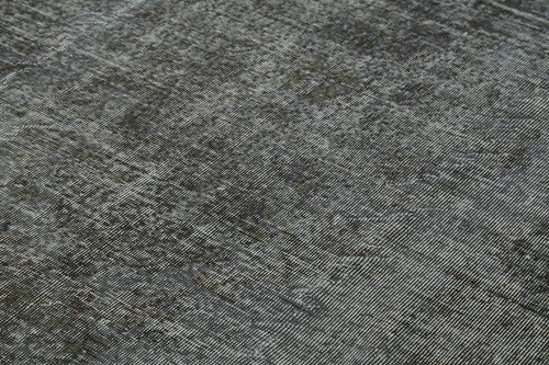 Overdyed Vintage Siyah Eskitme Pamuk Yün El Dokuma Halısı 201x314 Agacan