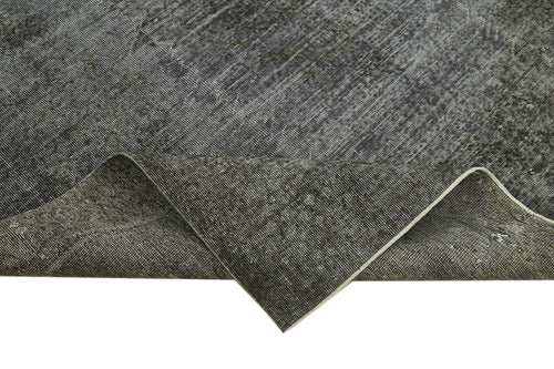 Overdyed Vintage Siyah Eskitme Pamuk Yün El Dokuma Halısı 201x314 Agacan
