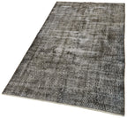 Overdyed Vintage Siyah Eskitme Pamuk Yün El Dokuma Halısı 109x205 Agacan
