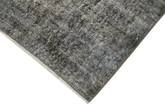 Overdyed Vintage Siyah Eskitme Pamuk Yün El Dokuma Halısı 109x205 Agacan