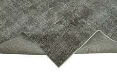 Overdyed Vintage Gri Eskitme Pamuk Yün El Dokuma Halısı 205x306 Agacan