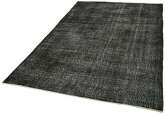 Overdyed Vintage Siyah Eskitme Pamuk Yün El Dokuma Halısı 161x267 Agacan