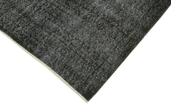 Overdyed Vintage Siyah Eskitme Pamuk Yün El Dokuma Halısı 161x267 Agacan