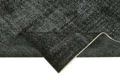 Overdyed Vintage Siyah Eskitme Pamuk Yün El Dokuma Halısı 161x267 Agacan
