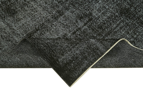 Overdyed Vintage Siyah Eskitme Pamuk Yün El Dokuma Halısı 161x267 Agacan
