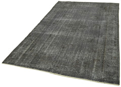 Overdyed Vintage Gri Eskitme Pamuk Yün El Dokuma Halısı 163x284 Agacan