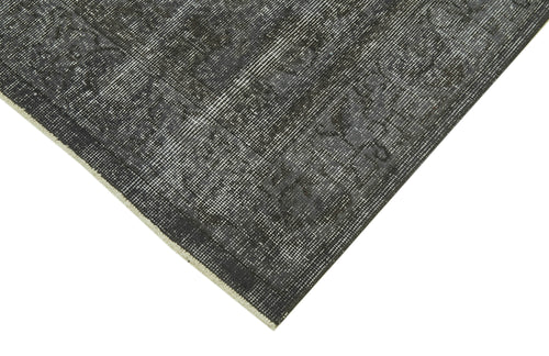 Overdyed Vintage Gri Eskitme Pamuk Yün El Dokuma Halısı 163x284 Agacan