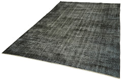Overdyed Vintage Siyah Eskitme Pamuk Yün El Dokuma Halısı 196x308 Agacan
