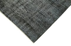 Overdyed Vintage Siyah Eskitme Pamuk Yün El Dokuma Halısı 196x308 Agacan