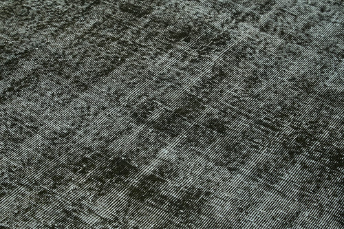 Overdyed Vintage Siyah Eskitme Pamuk Yün El Dokuma Halısı 196x308 Agacan