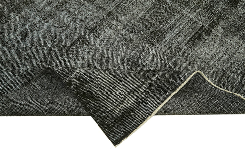 Overdyed Vintage Siyah Eskitme Pamuk Yün El Dokuma Halısı 196x308 Agacan
