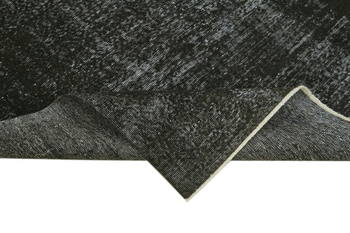 Overdyed Vintage Siyah Eskitme Pamuk Yün El Dokuma Halısı 186x252 Agacan