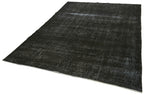 Overdyed Vintage Siyah Eskitme Pamuk Yün El Dokuma Halısı 200x287 Agacan