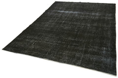 Overdyed Vintage Siyah Eskitme Pamuk Yün El Dokuma Halısı 200x287 Agacan